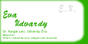 eva udvardy business card